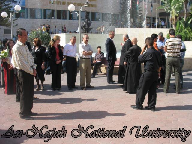 البطريرك ميشيل صباح خلال زيارة جامعة النجاح الوطنية